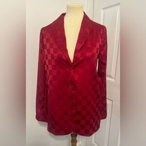 Show Me Your Mumu Felix Blazer Red Checkerboard Cool Boss Retro Loose Size XS